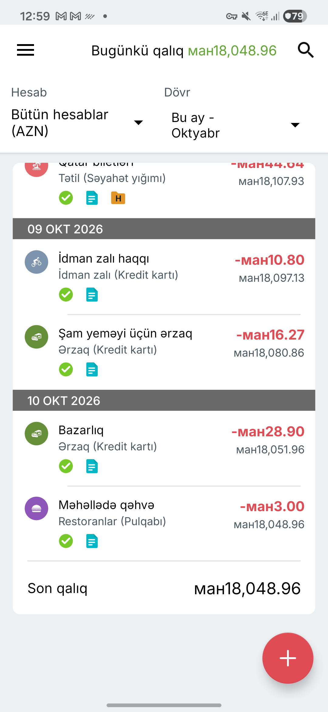 Expense IQ əməliyyat ekranı