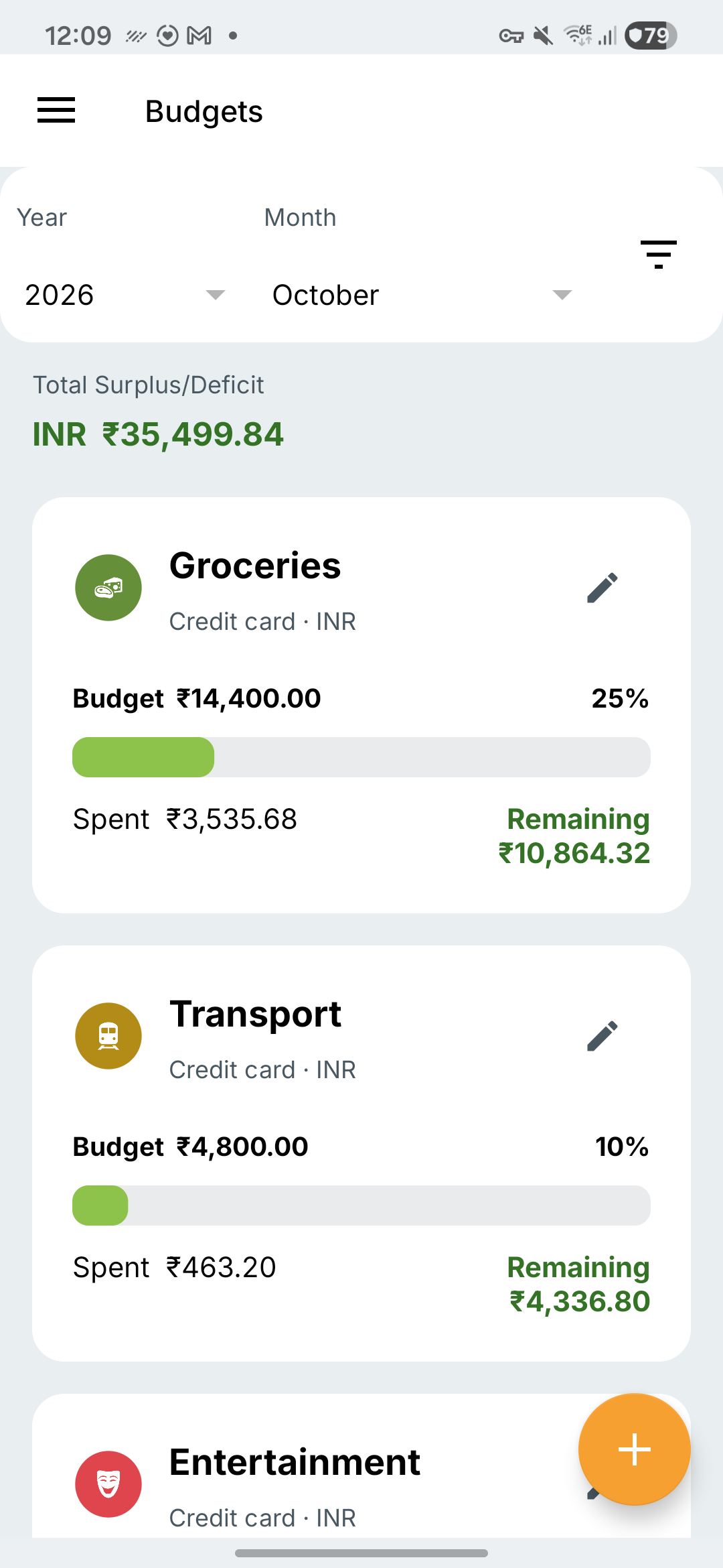 Fresh Samsung Expense IQ budgets screen
