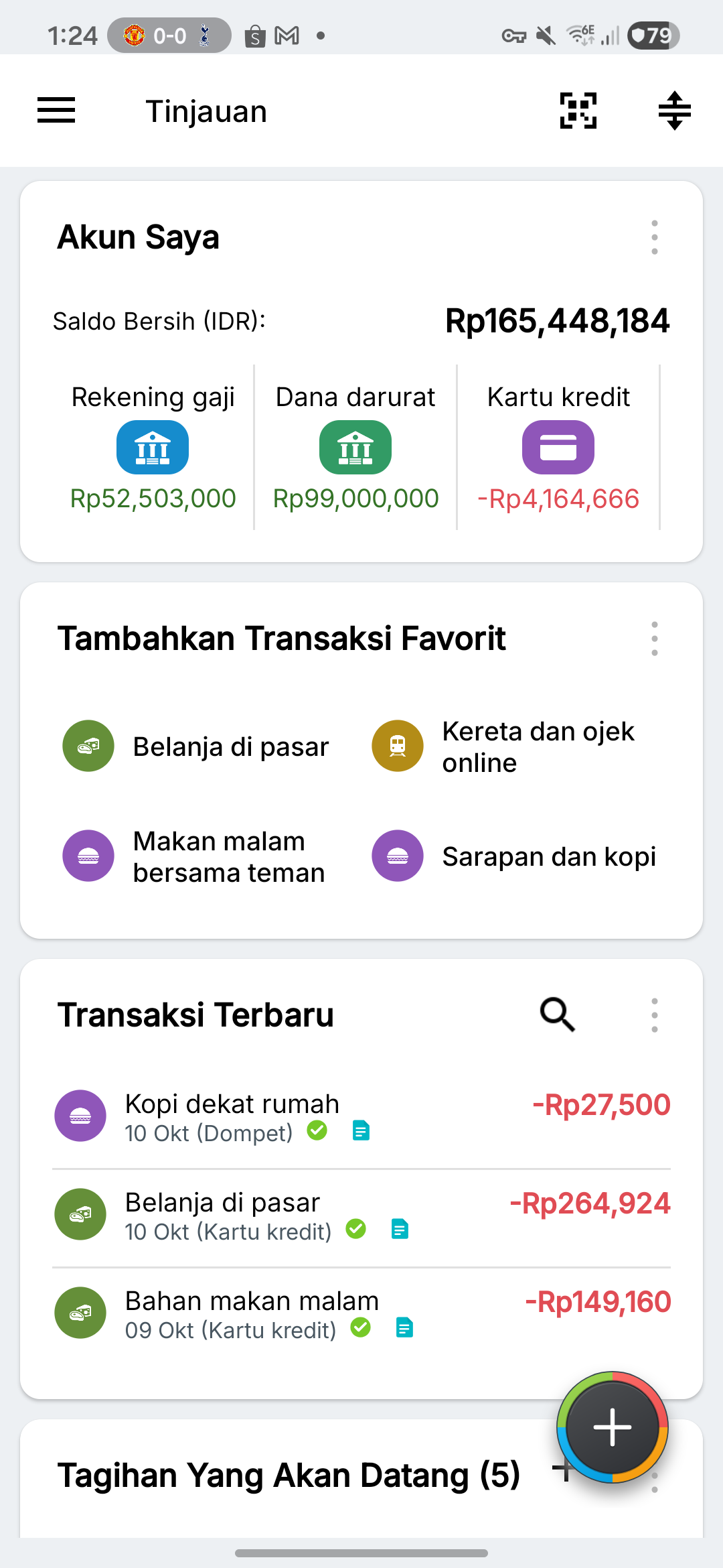 Keuangan Anda, lebih jelas · Data fiktif · IDR