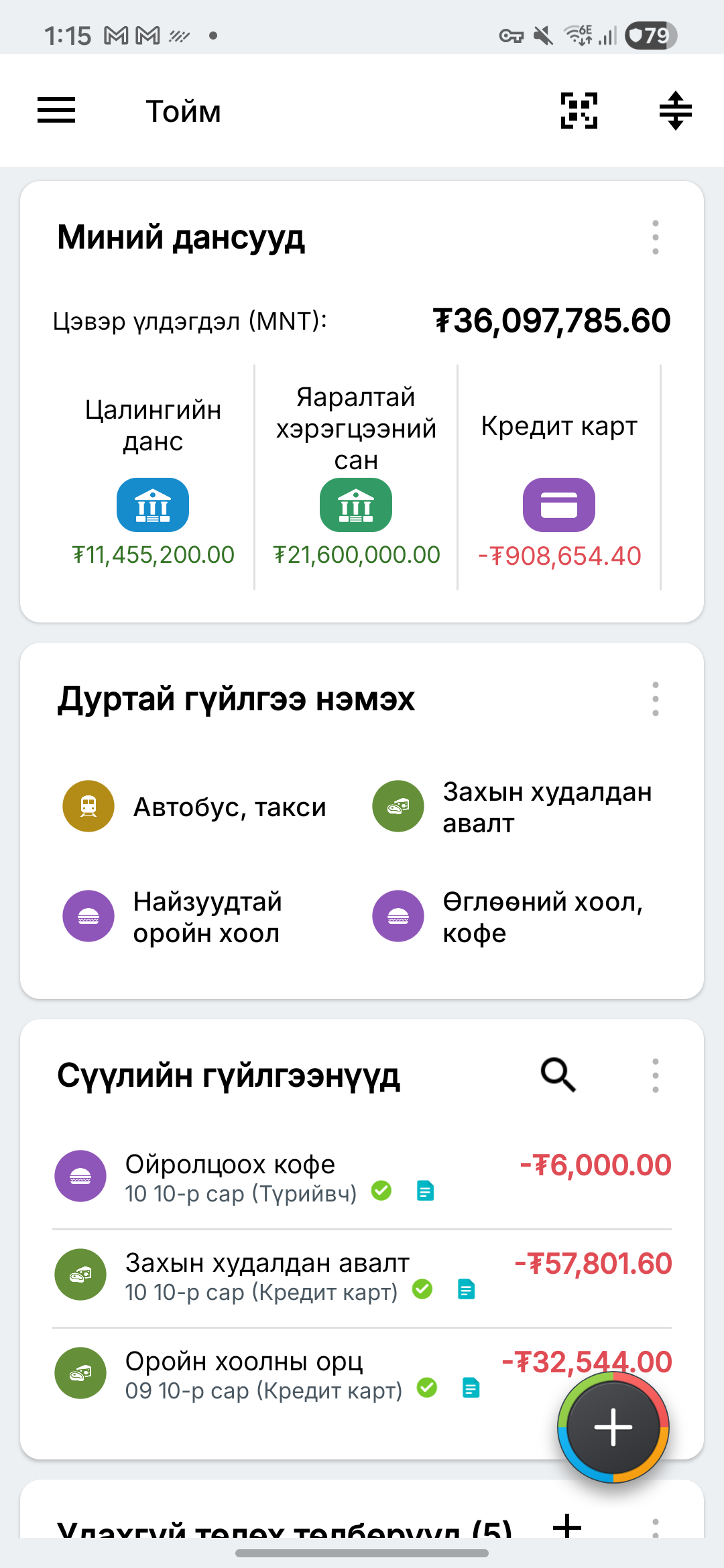 Зохиомол харилцах, хадгаламж, кредит картын данстай Expense IQ тойм