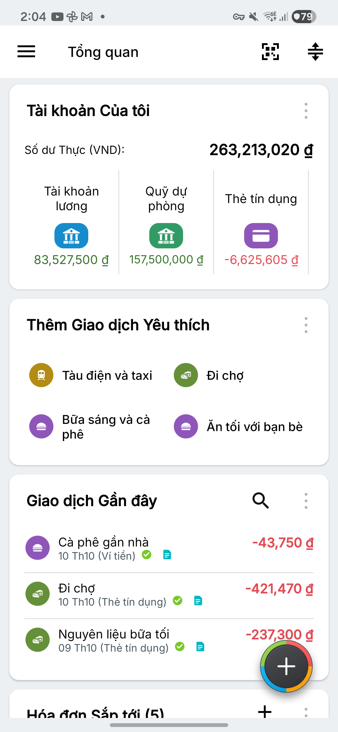Tổng quan Expense IQ với dữ liệu mẫu giả định