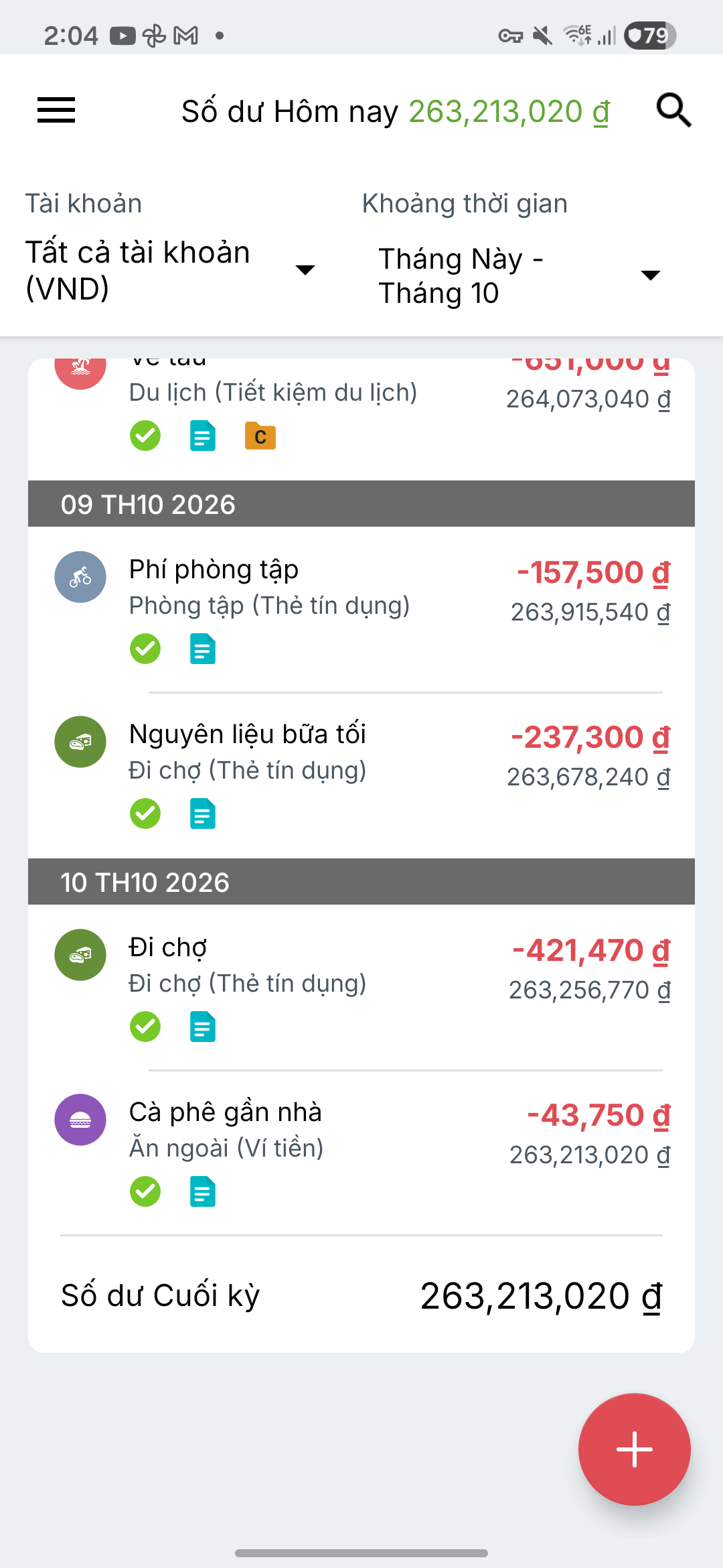 Màn hình giao dịch Expense IQ